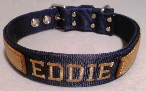1.5" Flat Collar, Stripe & Embroidery (Break-in-Stripe)